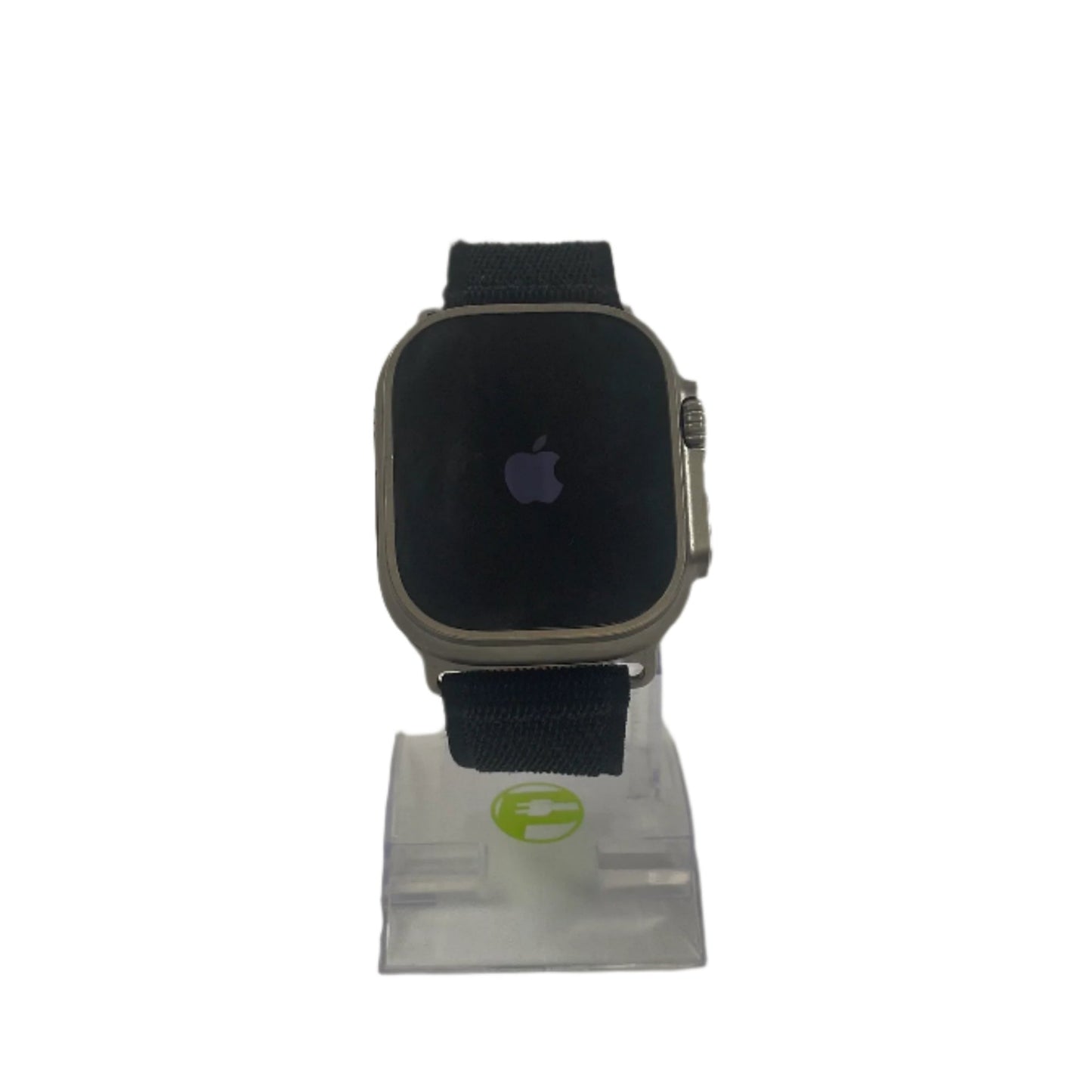 Unlocked Apple Watch Ultra 49MM Natural Titanium Black and Orange Velcro Loop