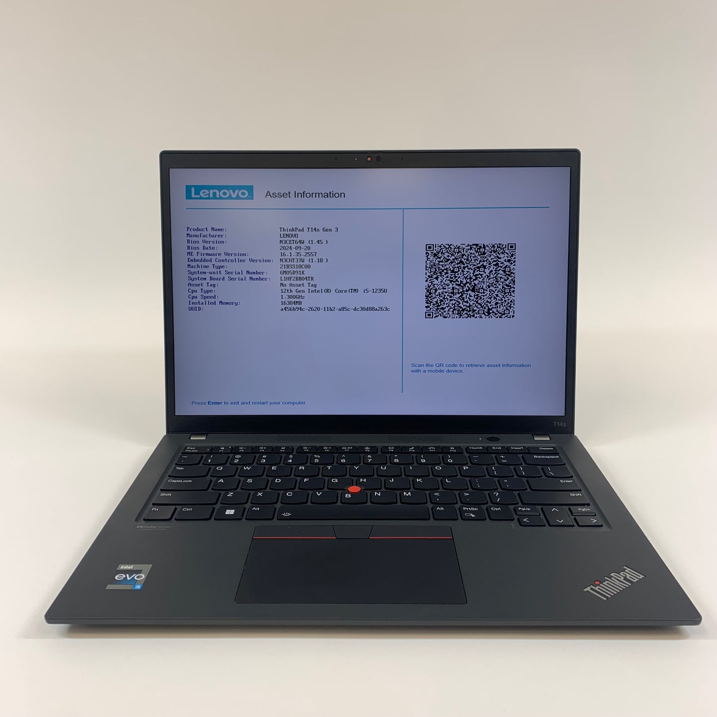 Lenovo T14S Gen 3 14 Gen 3 14" i5-1235U 1.3GHz 16GB RAM 256GB SSD
