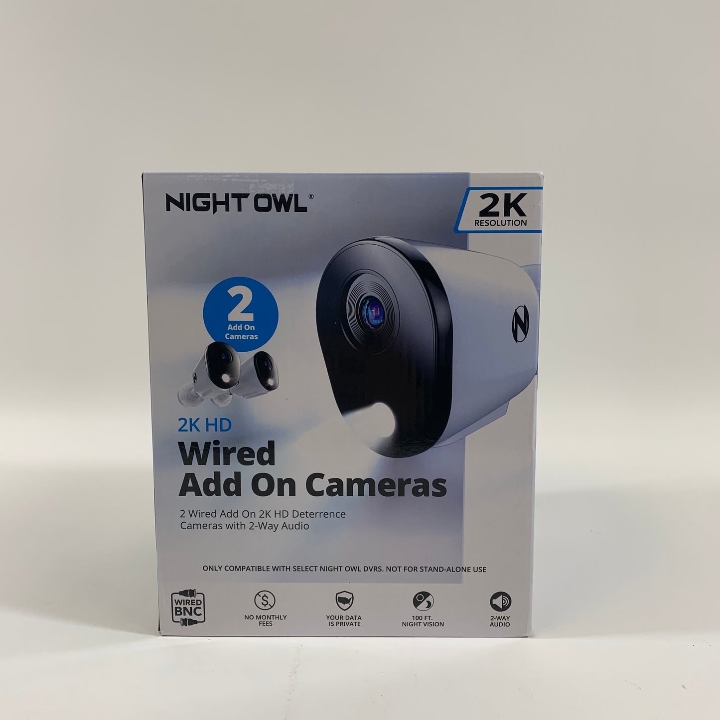 Night Owl 2k HD Wired Add On Cameras Wired Security Camera CAM-2PK-FTD4