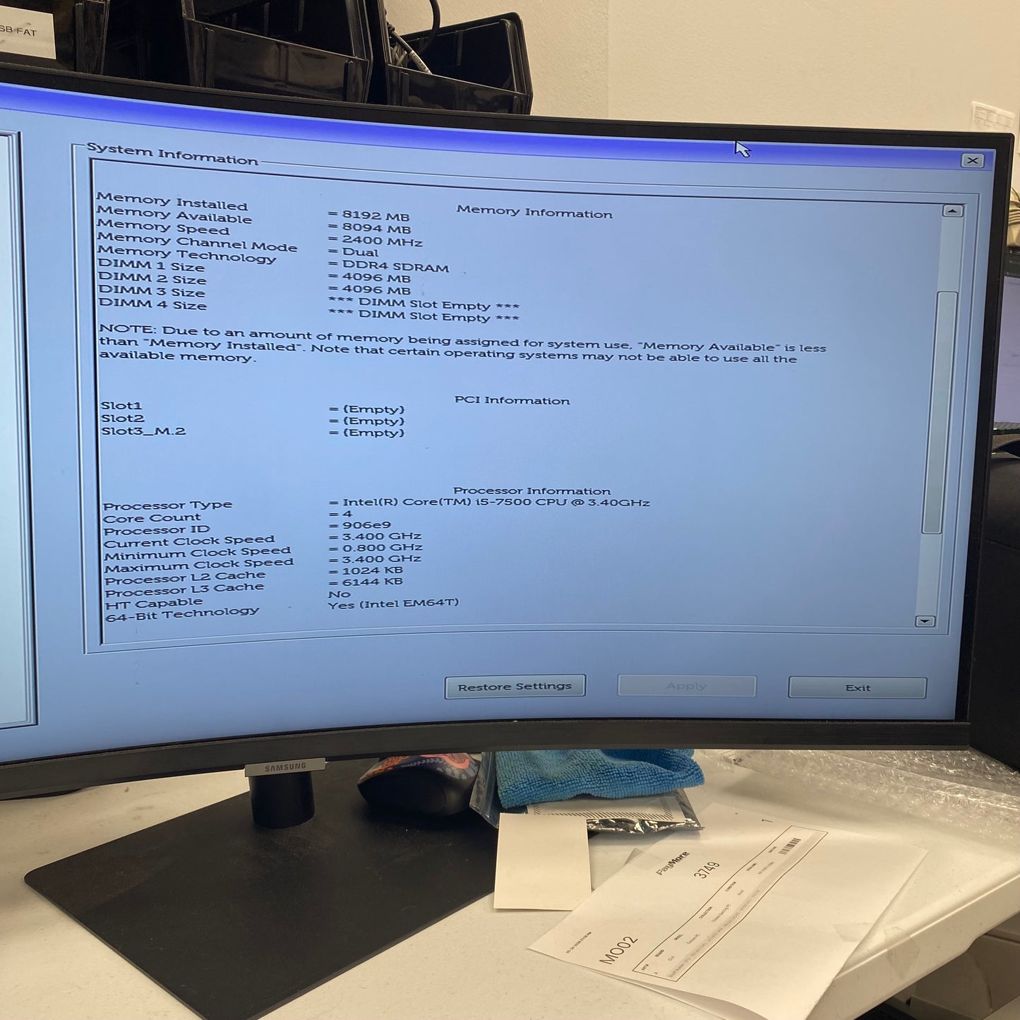 Dell OptiPlex 5050 SFF C7HG9 A01 Core i5-7500 3.40GHz 8GB RAM 256GB SSD