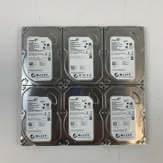 Lot of 6 Seagate 3.5" Barracuda 500GB SATA HDD ST500DM002