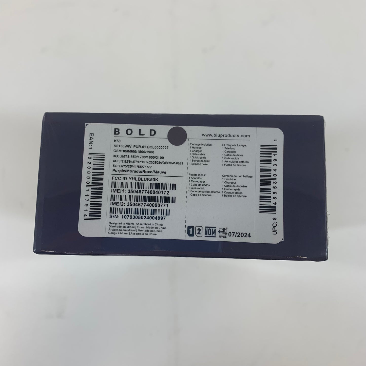 New Factory Unlocked BLU Bold K50 256GB Black