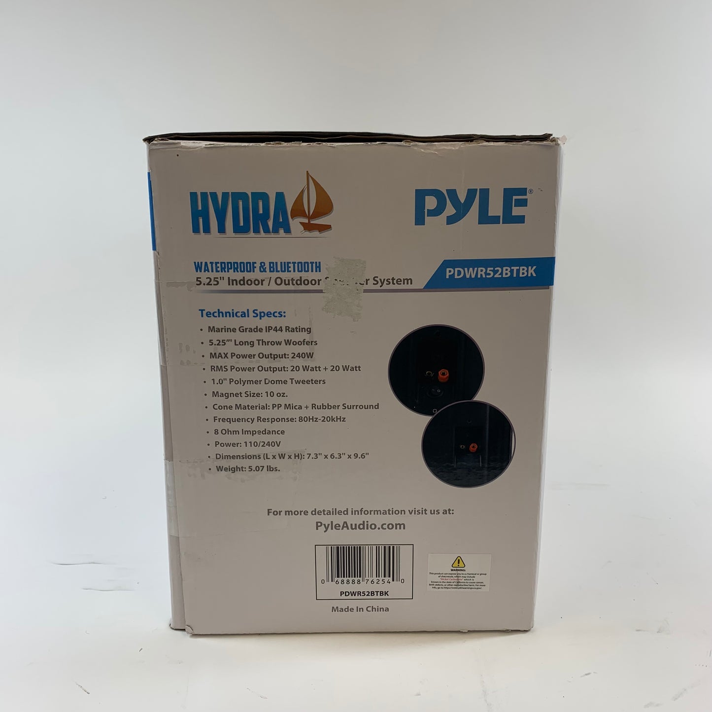 Pyle PDWR53BTBK Indoor/Outdoor Wired Speaker Black PDWR53BTBK