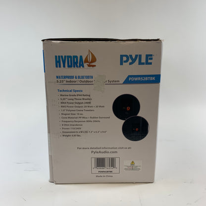 Pyle PDWR53BTBK Indoor/Outdoor Wired Speaker Black PDWR53BTBK