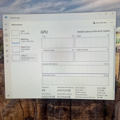 CLX Custom PC Core i7-14700F 2.10GHz 32GB RAM 1TB SSD GeForce RTX 4070 Super