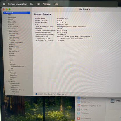 2024 Apple MacBook Pro 16" M4 10C GPU 4.5GHz 24GB RAM 512GB SSD A3403