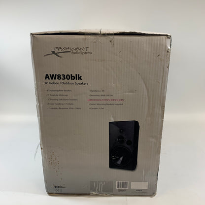 New Proficient AW830BLK 8" Indoor/Outdoor Speakers Black