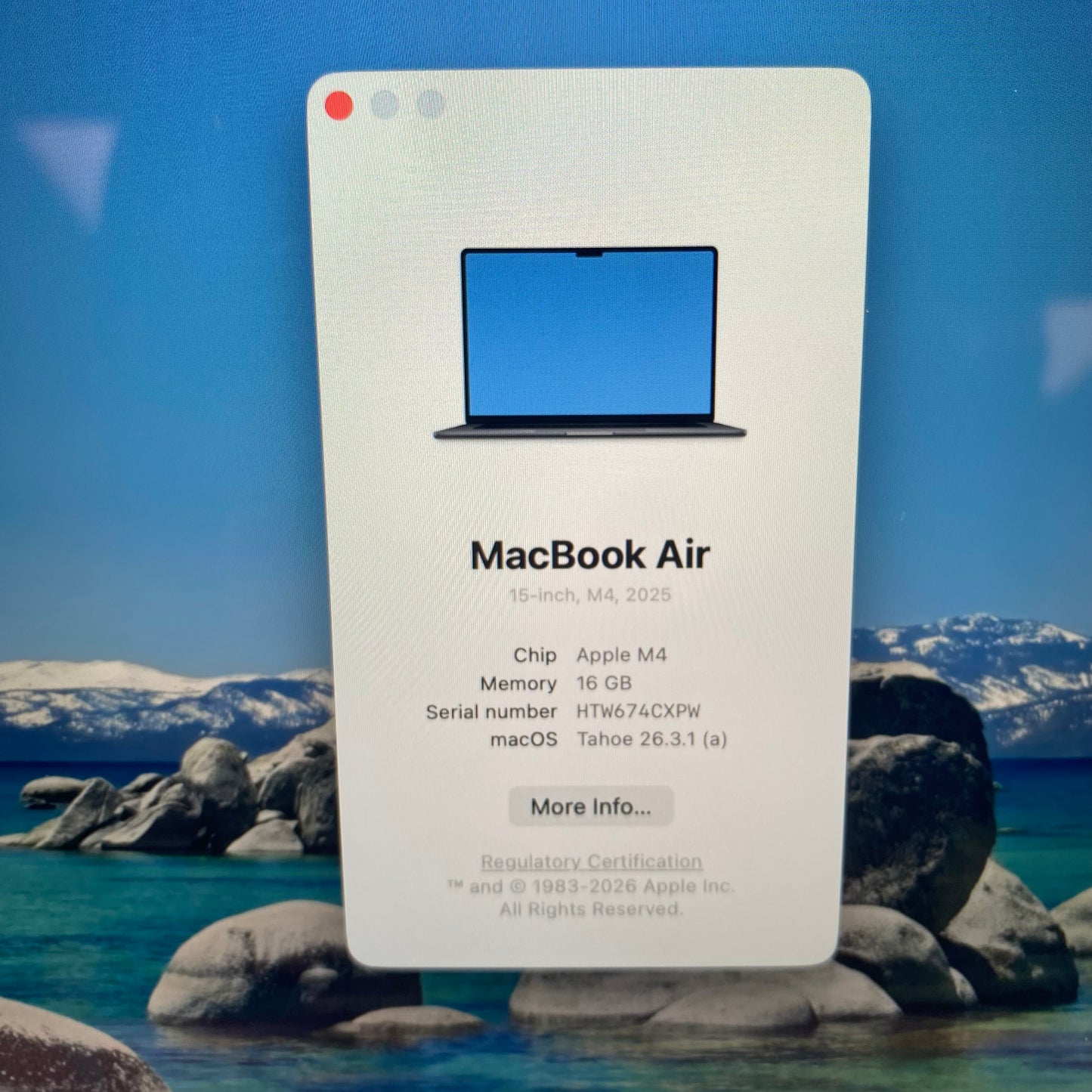 2025 Apple MacBook Air 15" M4 10C GPU 4.5GHz 16GB RAM 256GB SSD A3241