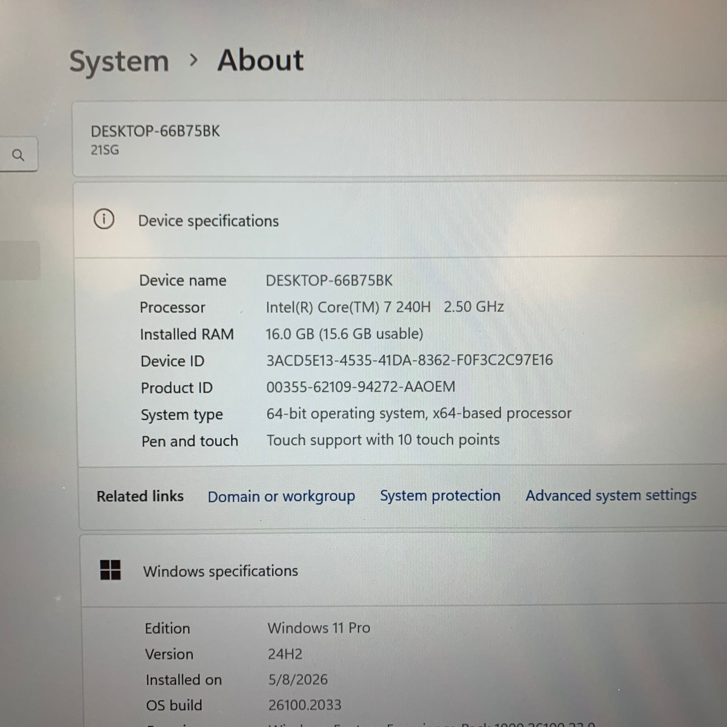 Lenovo Thinkbook 14 G8 IRL 14" Core Ultra 7 240H 2.5GHz 16GB RAM 512GB SSD