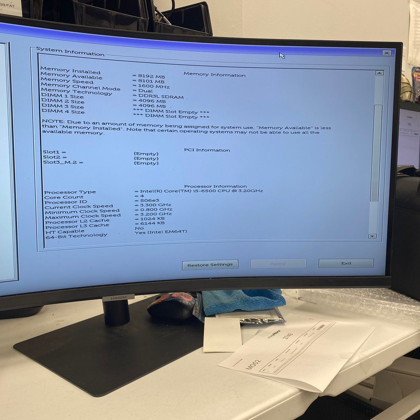 Dell OptiPlex 5040 SFF C1W00 A00 DC6 Core i5-6500 3.20GHz 8GB RAM 500GB SSD