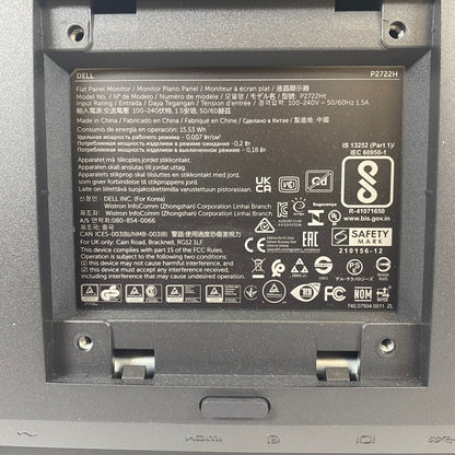 Dell 27" P2722H FHD LCD IPS Flat Panel Monitor