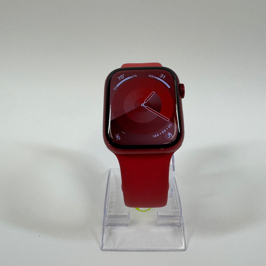 Unlocked Apple Watch Series 7 45MM Red Aluminum Red Sport Band MKJC3LL/A