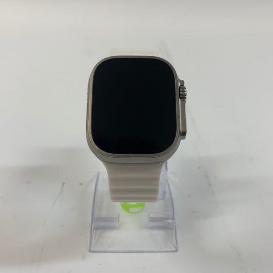 Unlocked Apple Watch Ultra 2 49MM Silver Titanium White Solo Loop A2986
