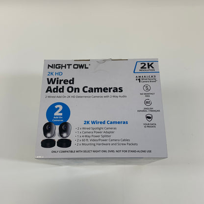 Night Owl 2k HD Wired Add On Cameras Wired Security Camera CAM-2PK-FTD4