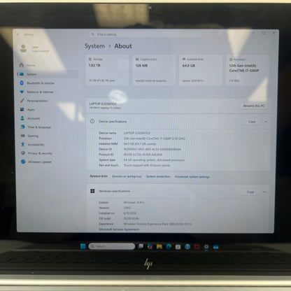 HP Envy 17T-CR0000 17.3" i7-1260P 2.1GHz 64GB RAM 2TB SSD