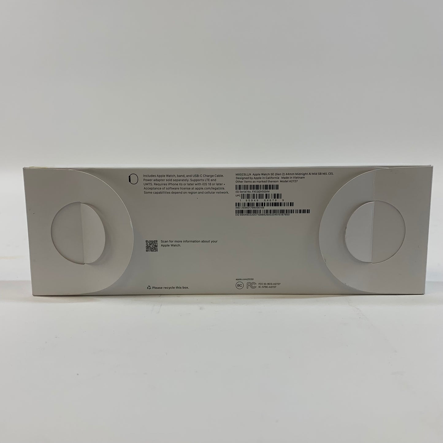 New Unlocked Apple Watch SE 2nd Gen 44MM Blue Aluminum Black Sport Band A2727