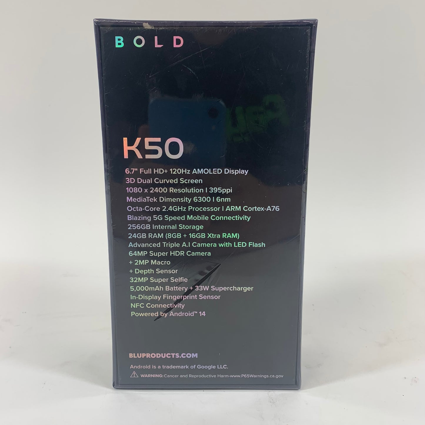 New Factory Unlocked BLU Bold K50 256GB Black