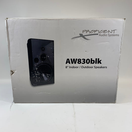New Proficient AW830BLK 8" Indoor/Outdoor Speakers Black