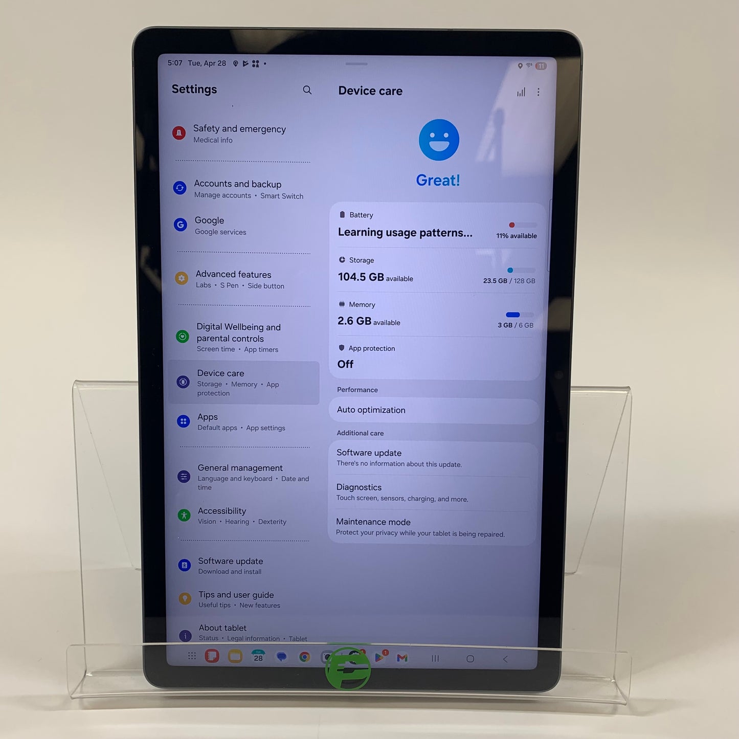 WiFi Only Samsung Galaxy Tab S9 FE 10.9" 128GB Gray SM-X510