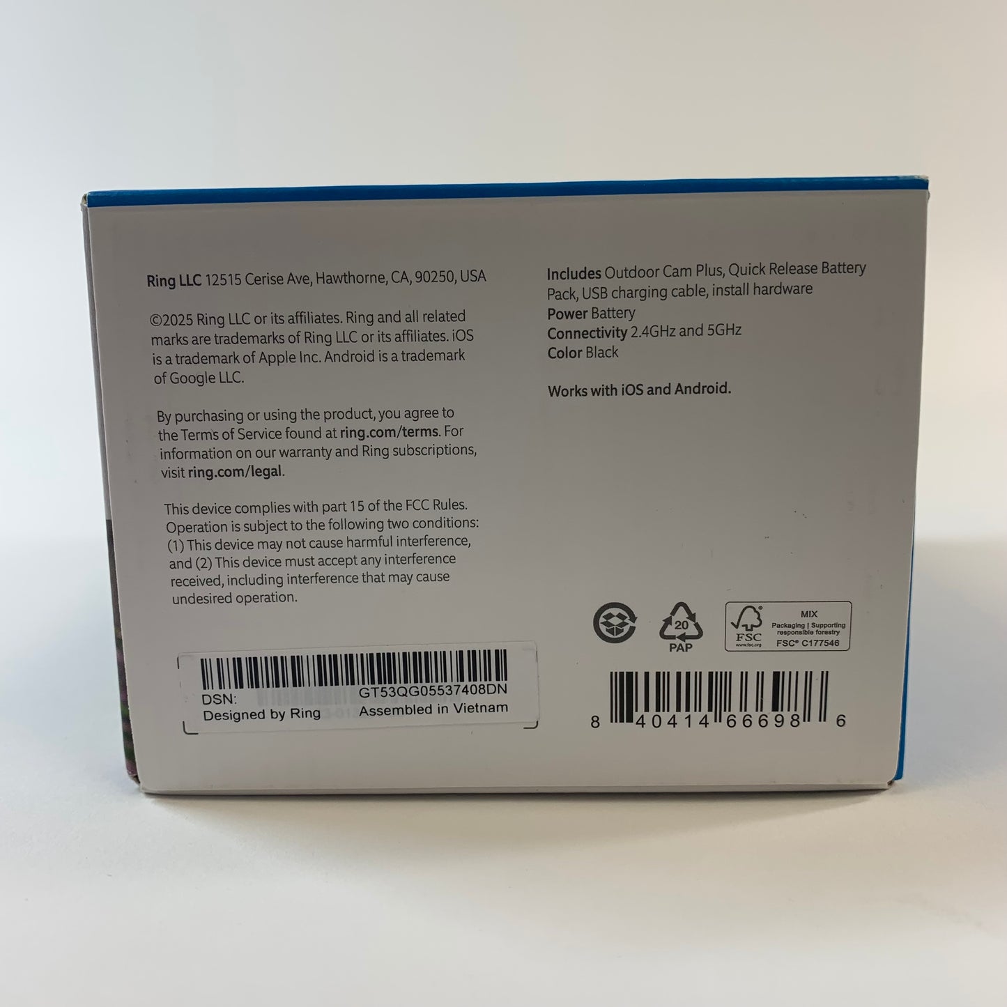 New Ring Cam Plus Security Camera