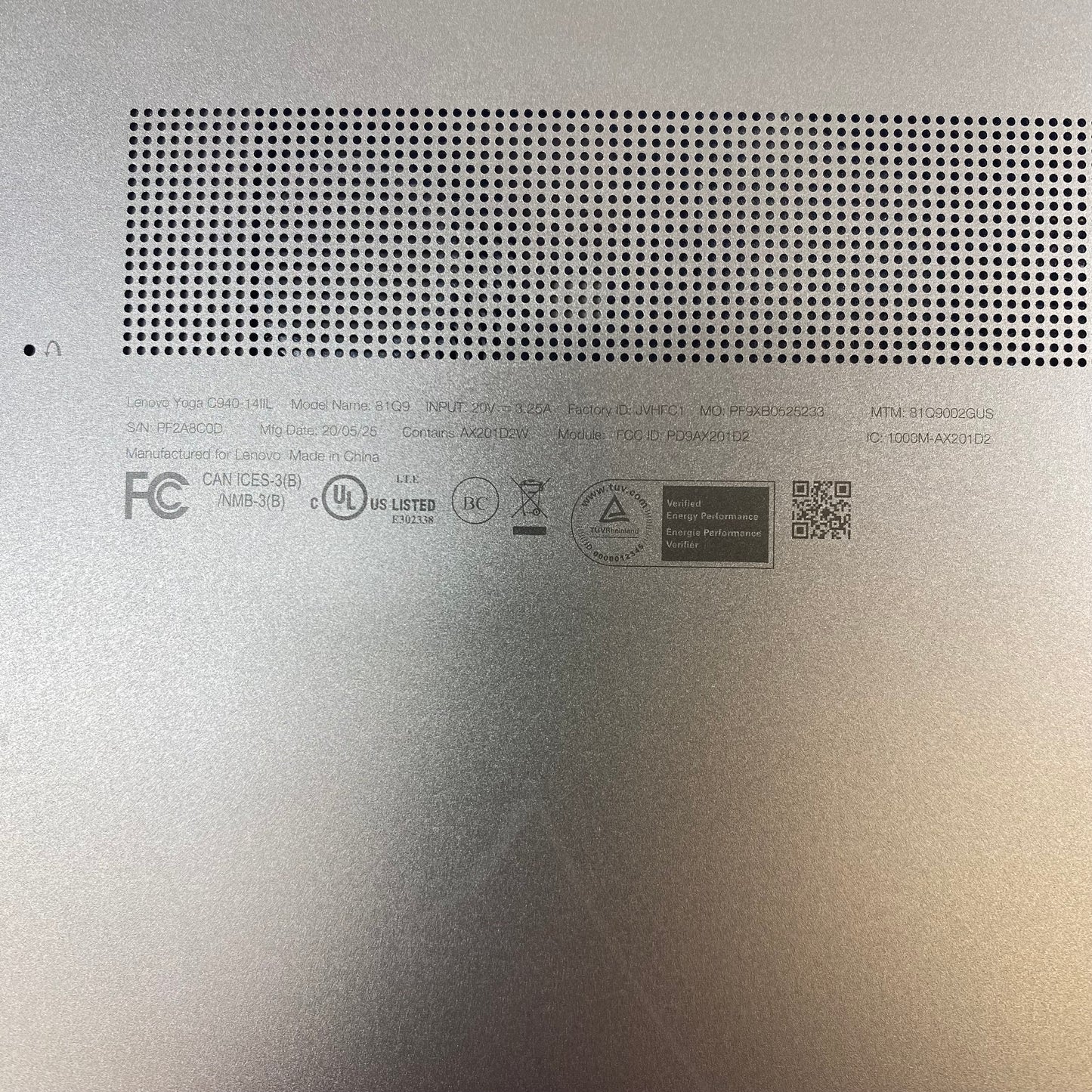 Lenovo Yoga C940 81O9 14" i7-1065G7 1.3GHz 12GB RAM 512GB SSD