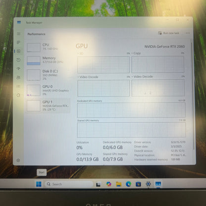 HP Omen 15-EK0013DX 15.6" i7-10750H 2.6GHz 16GB RAM 1TB SSD GeForce RTX 2060