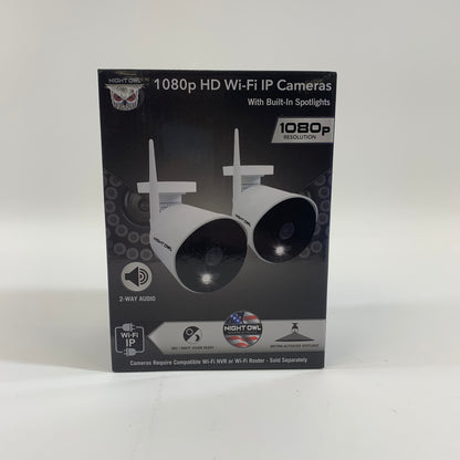 Night Owl 1080p HD Wi-fi IP Cameras Built-In Spotlights Camera CAM-2PK-WNIP2LBU