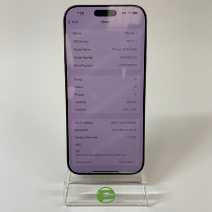 T-Mobile Apple iPhone 16 Pro Max 256GB Desert Titanium MYW53LL/A