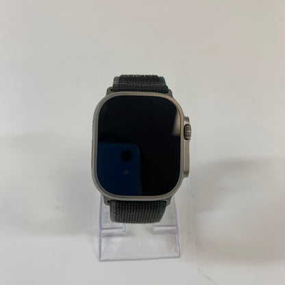 Unlocked Apple Watch Ultra 2 49MM Natural Titanium Green Velcro Loops MRF63LW/A