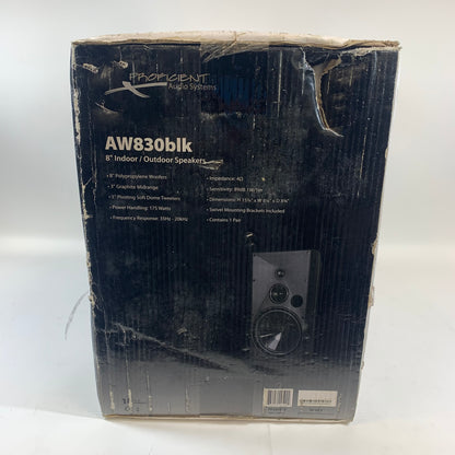 New Proficient AW830BLK 8" Indoor/Outdoor Speakers Black