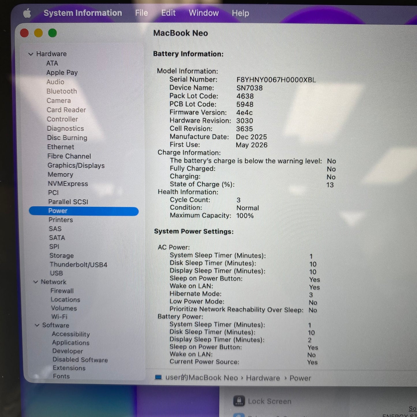 2026 Apple MacBook Neo 13" A18 Pro 5C GPU 4.0GHz 8GB RAM 256GB SSD MHFA4LL/A