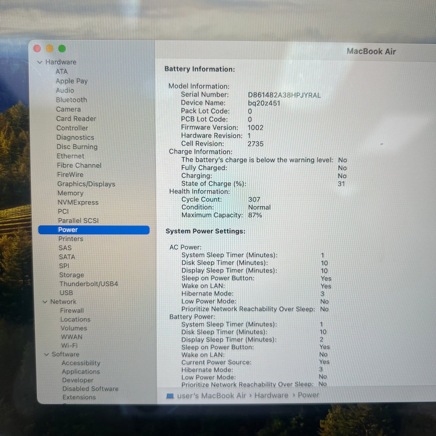 2020 Apple MacBook Air 13.3" M1 7C GPU 3.2GHz 8GB RAM 256GB SSD A2337