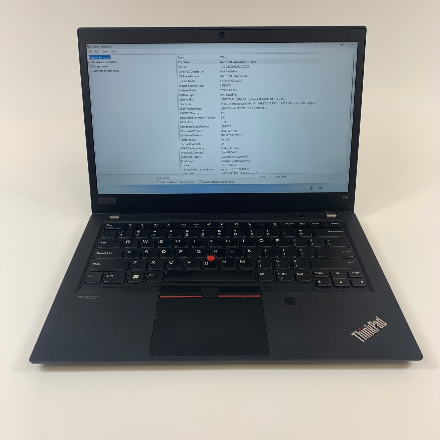 Lenovo ThinkPad T14 GEN 2 14" i7-1165G7 2.8GHz 32GB RAM 256GB SSD
