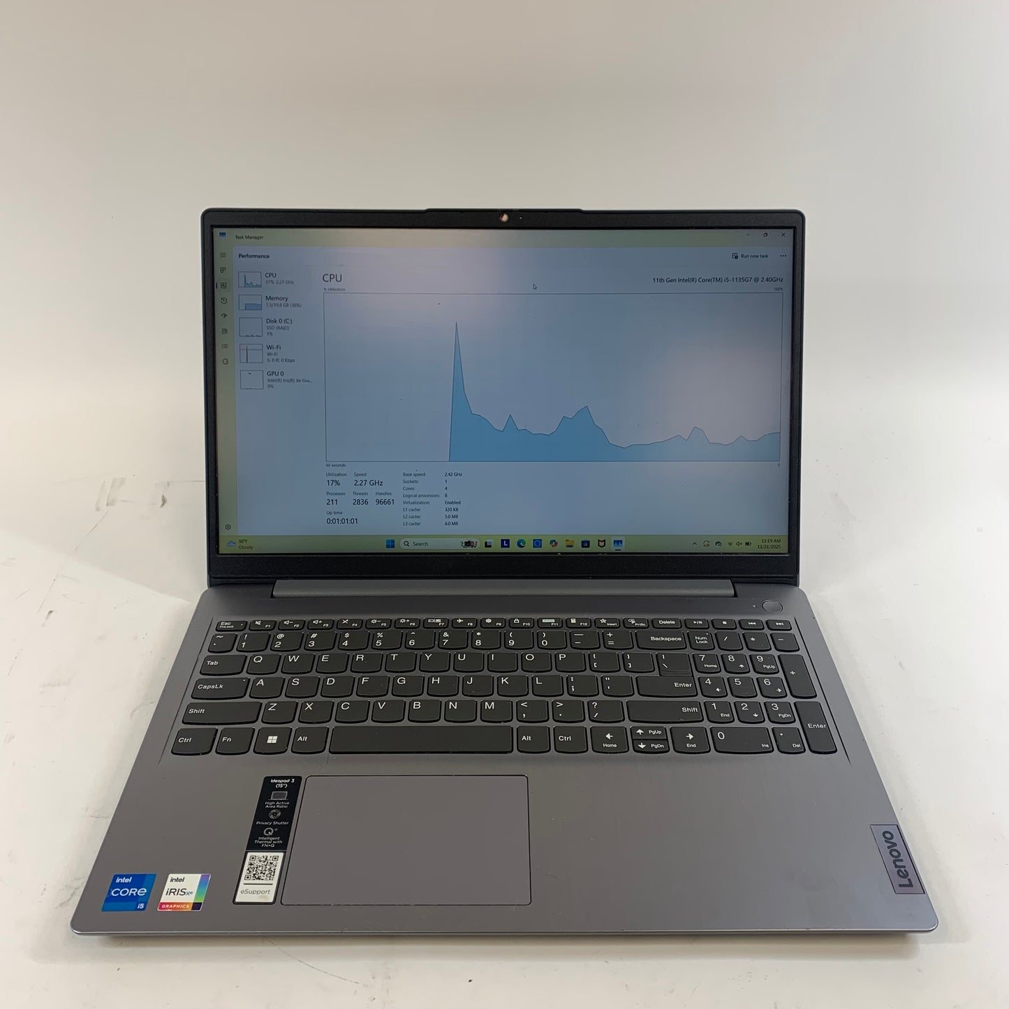 Lenovo IdeaPad 3 15" i5-1135G7 2.4GHz 20GB RAM 512GB SSD