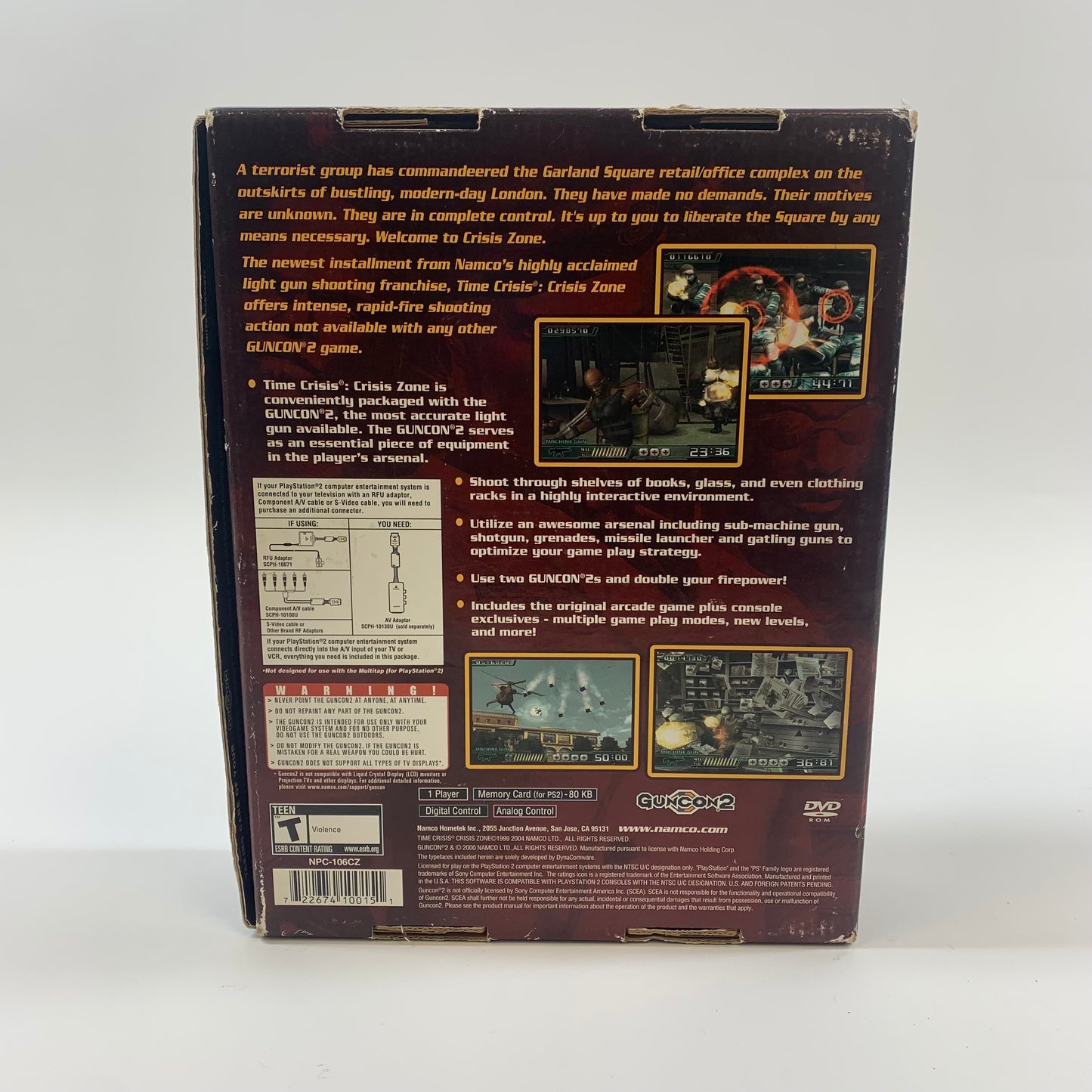 New Time Crisis: Crisis Zone [Gun Bundle] (Sony PlayStation 2 PS2, 2004)