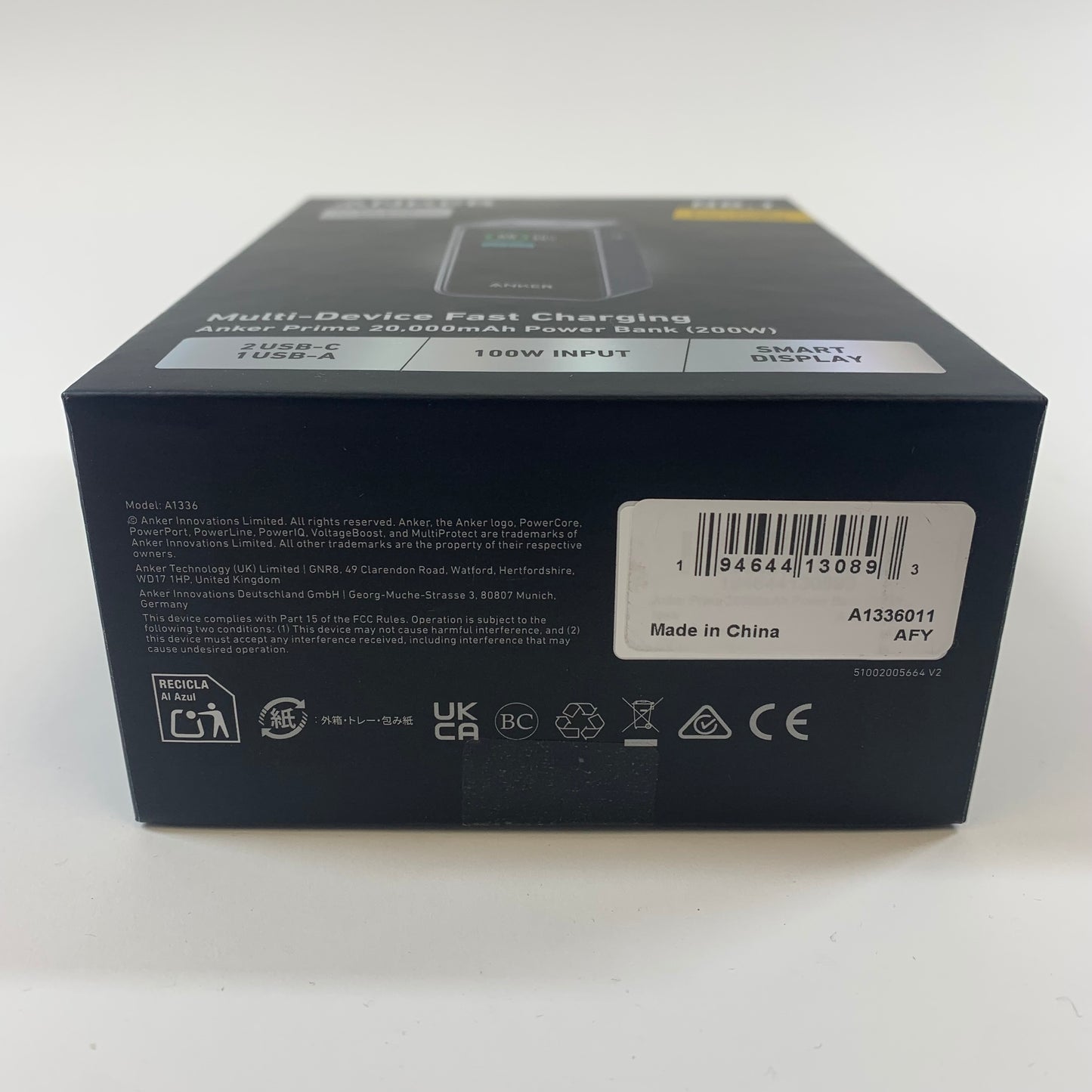 New Anker Multi-Device Fast Charging Prime 20,000mAh Power Bank A1336