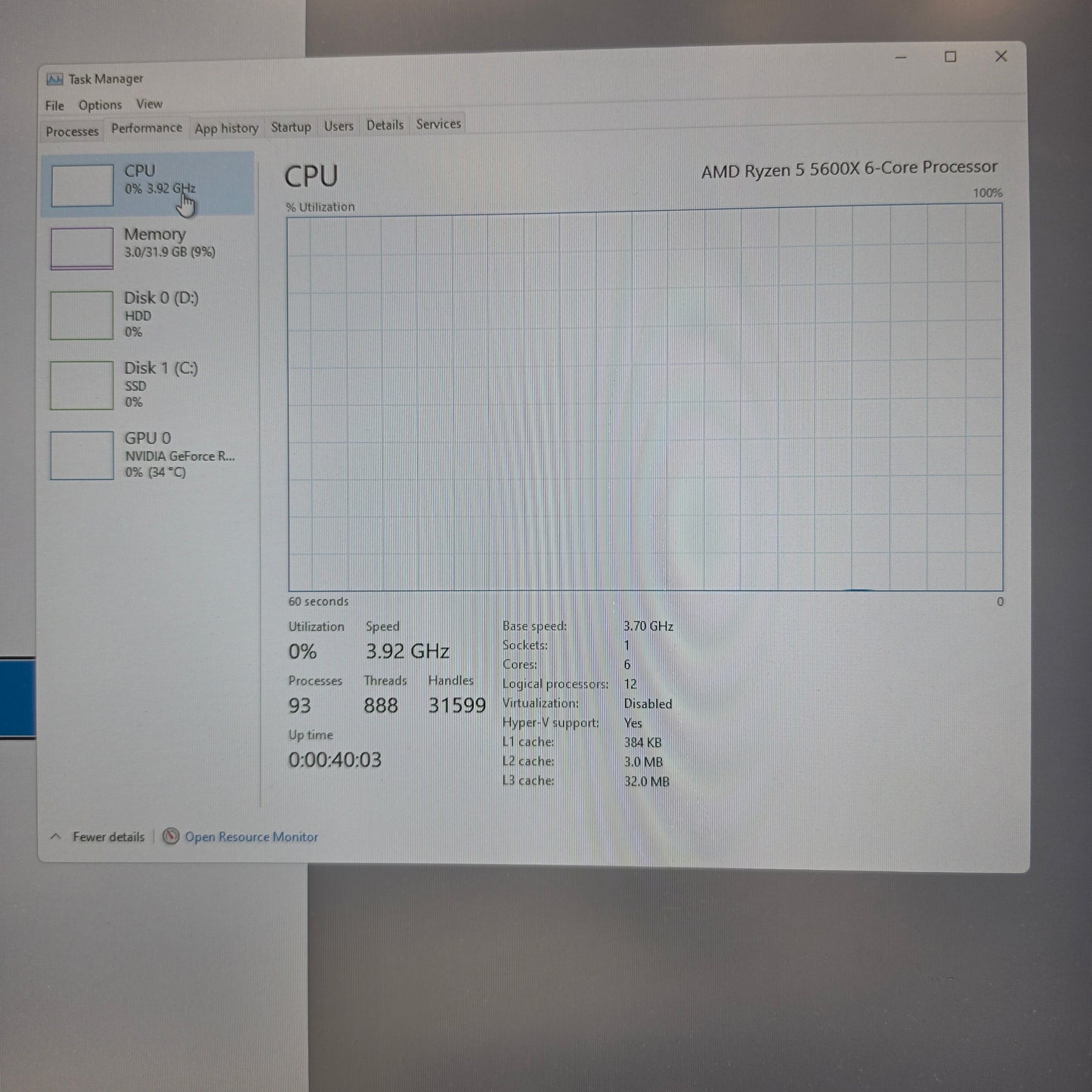 Custom PC Ryzen 5 5600X 3.70GHz 32GB RAM 1TB HDD Nvidia GeForce RTX 3070 Ti