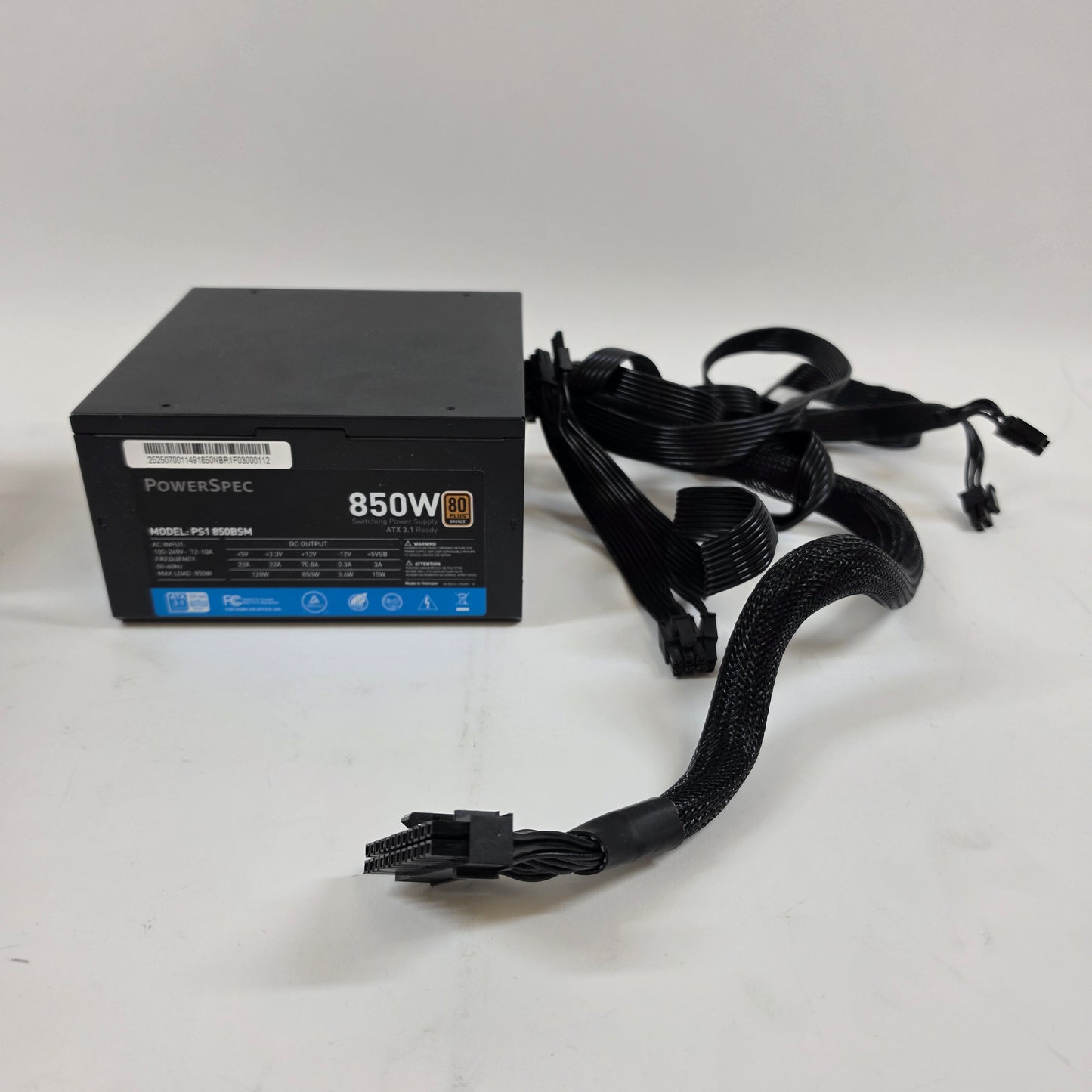 PowerSpec 850W 80 Plus Bronze 850W Semi Modular Switching Power Supply