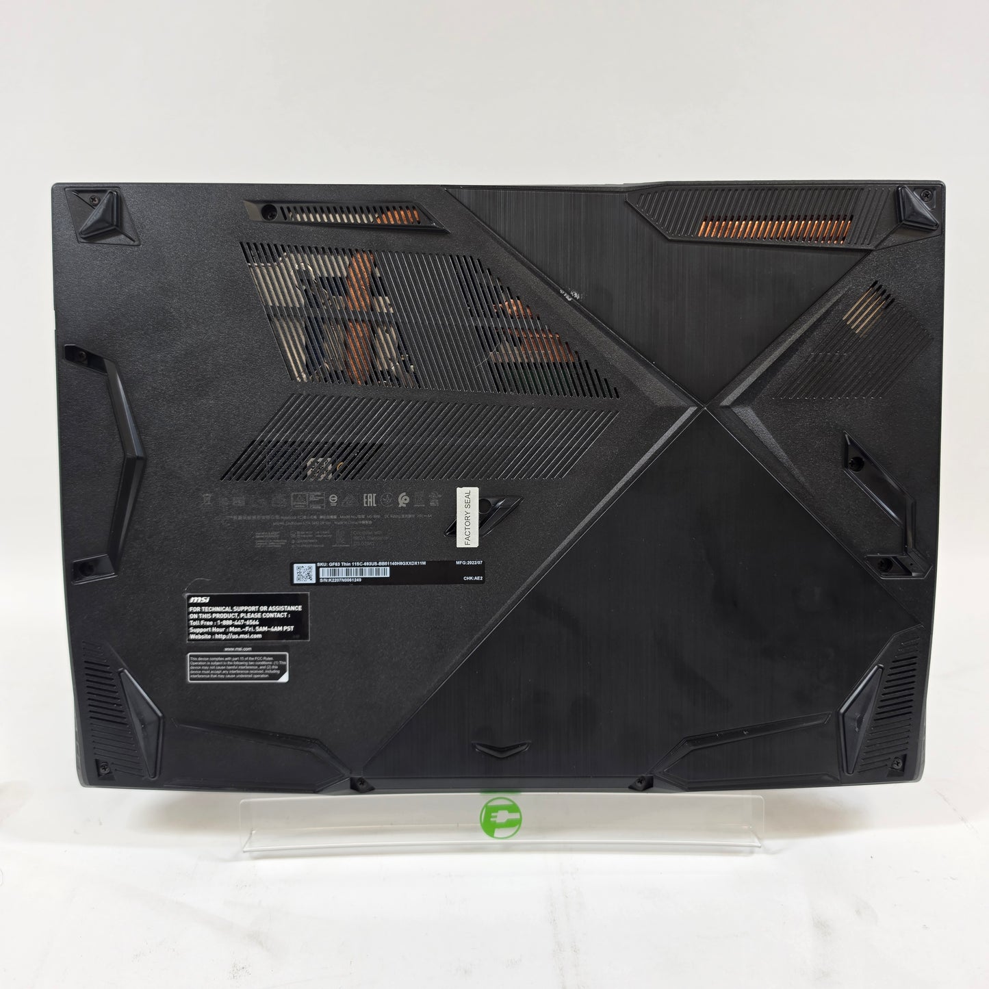 MSI Thin GF63 115C 15.6" i5-11400H 2.69GHz 8GB RAM 256GB SSD GeForce GTX 1650