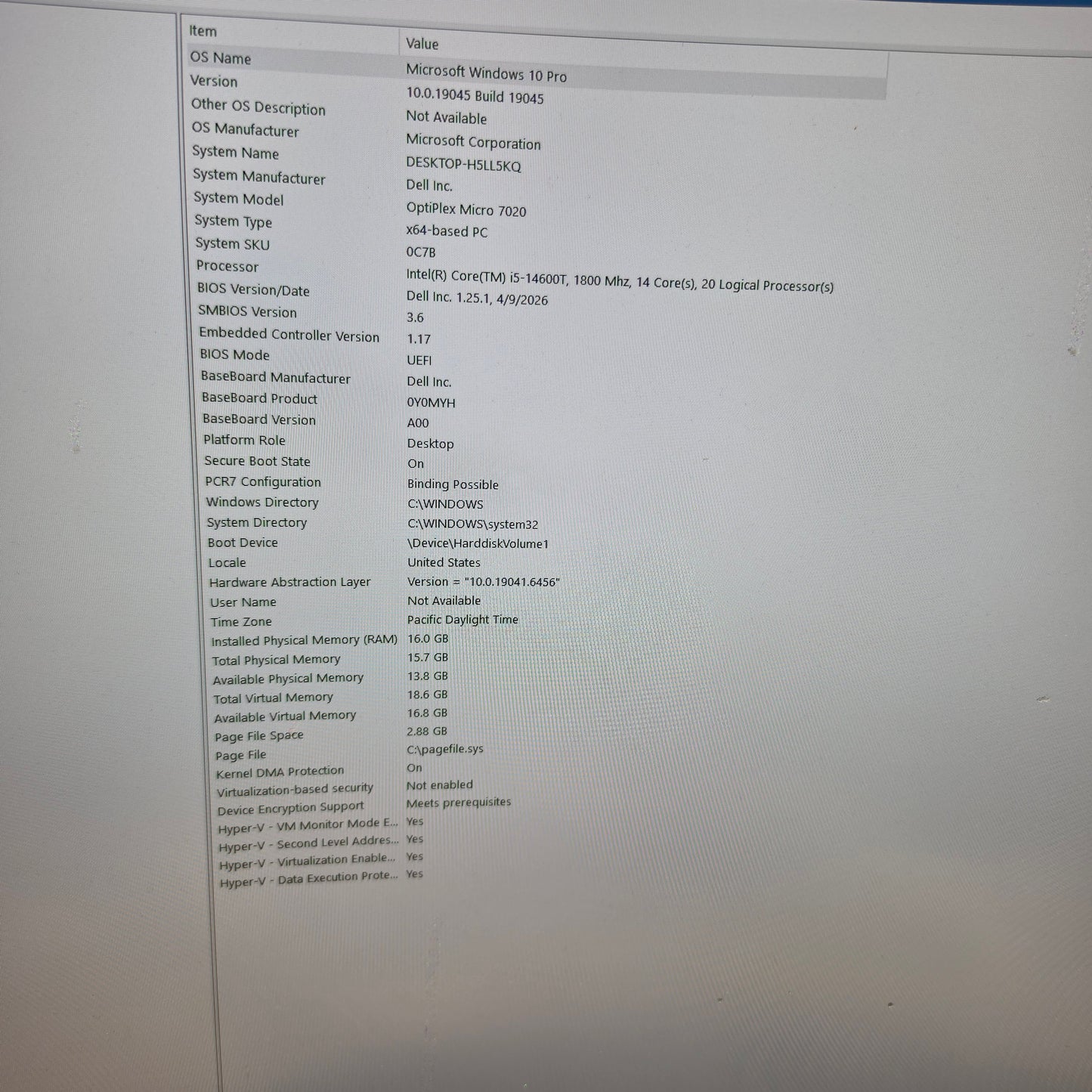 Dell Optiplex Micro D15U Core i5-14600T 1.80GHz 16GB RAM 256GB SSD