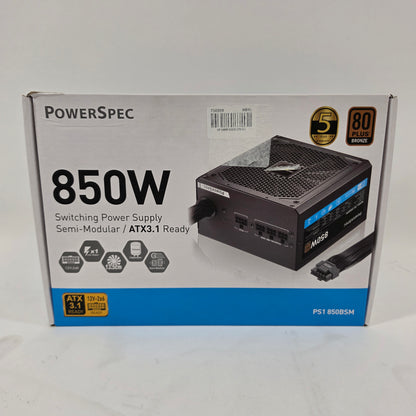 PowerSpec 850W 80 Plus Bronze 850W Semi Modular Switching Power Supply