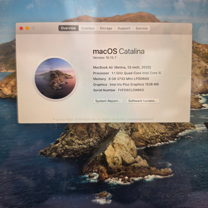 2020 Apple MacBook Air 13.3" i3 1.1GHz 8GB RAM 512GB SSD Space Gray A2179